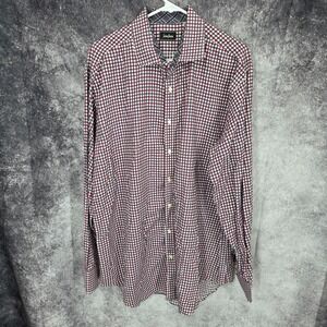 Neiman‎ Marcus Shirt Mens 2XL Check Button Up Long Sleeve Casual Preppy